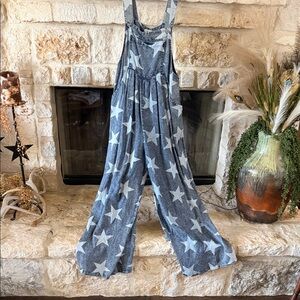 Starry Denim Wide Leg Jumpsuit